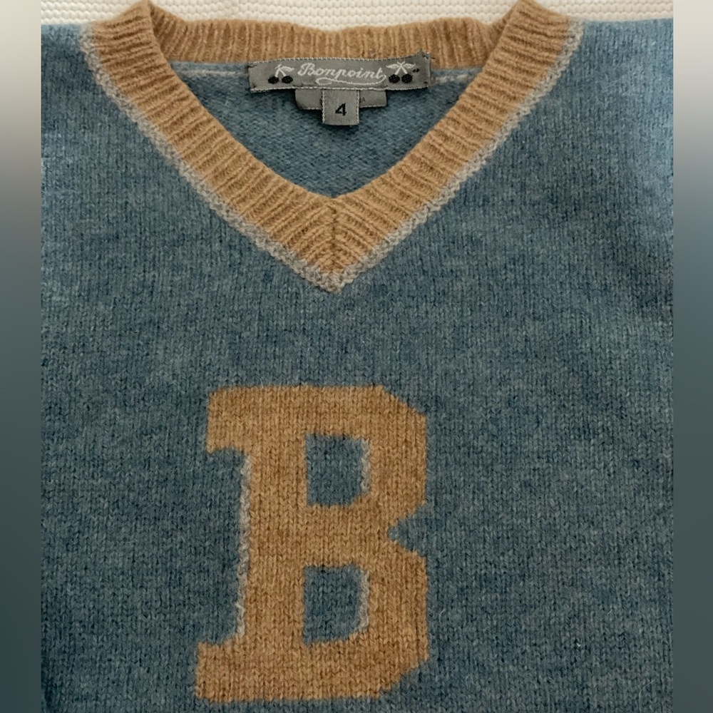 BONPOINT GREY WOOL SWEATER